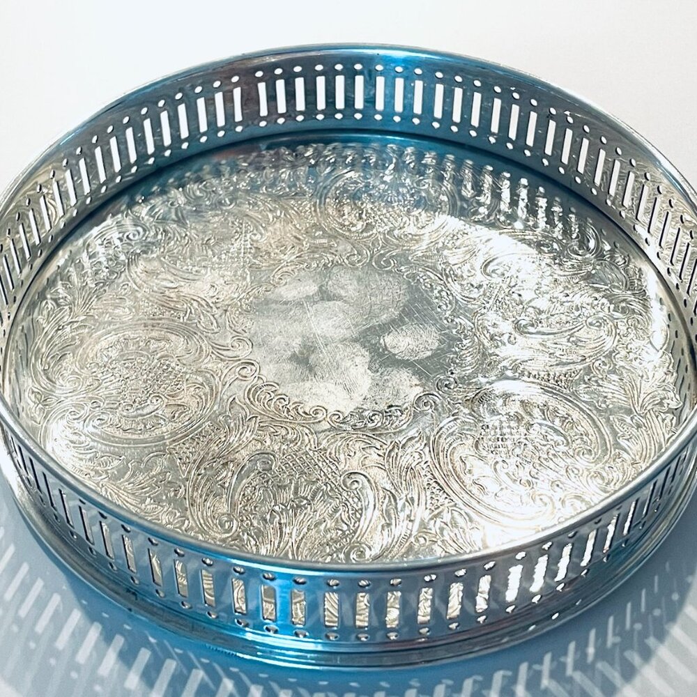 Reed Barton Silver On Copper Made In Sheffield England Wine Bottle Coaster